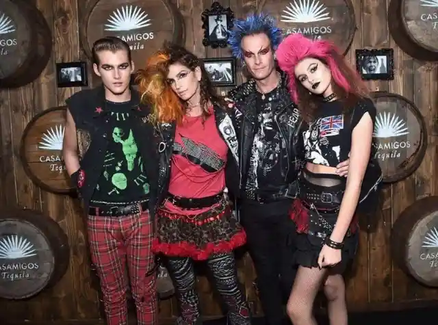 Cindy Crawford & Family as 80s Punk Rockers