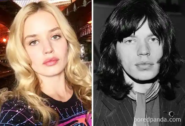 Georgia May Jagger and Mick Jagger at 25