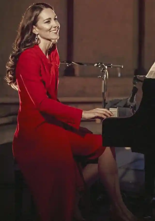 She plays the piano