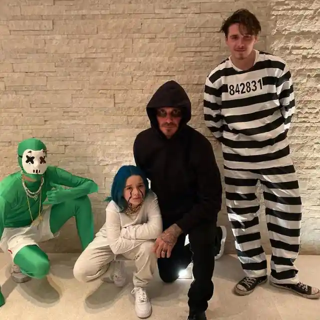 The Beckham Family as Billie Eilish and Gang