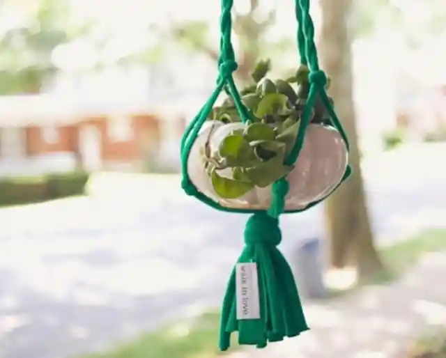 Plant Hangers Made from Old T-shirts