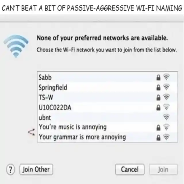 Wi-Fi Username Rivalries