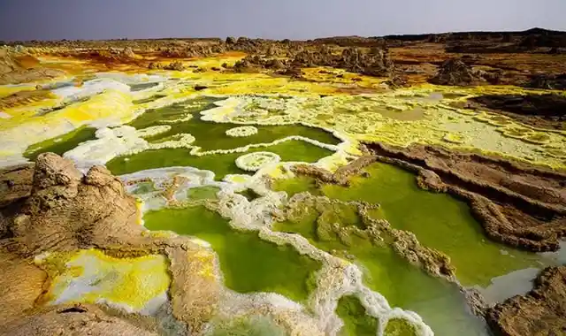 The Danakil Depression Lake in Ethiopia