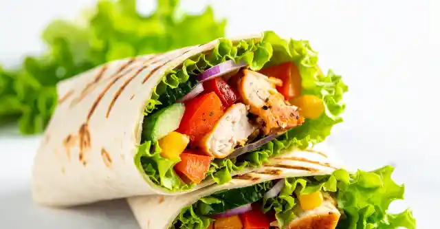 A Lettuce Wrap With Tomato