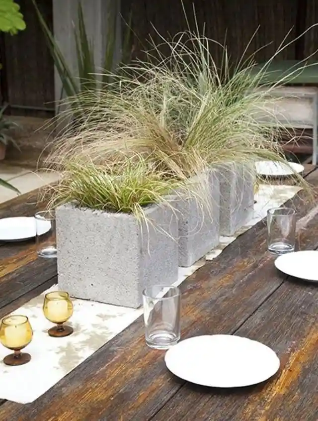 Effortless Cinder Block Centerpiece