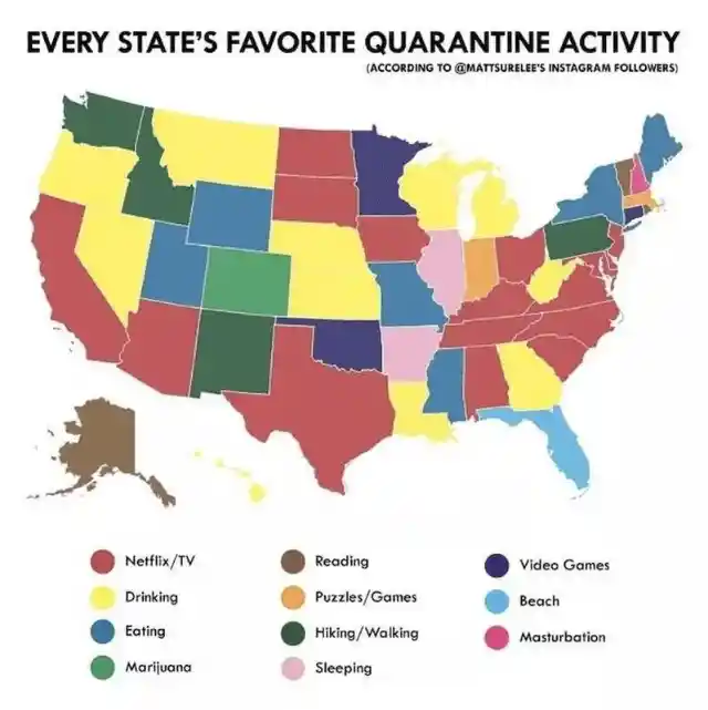 Favorite Quarantine Activity of Each State