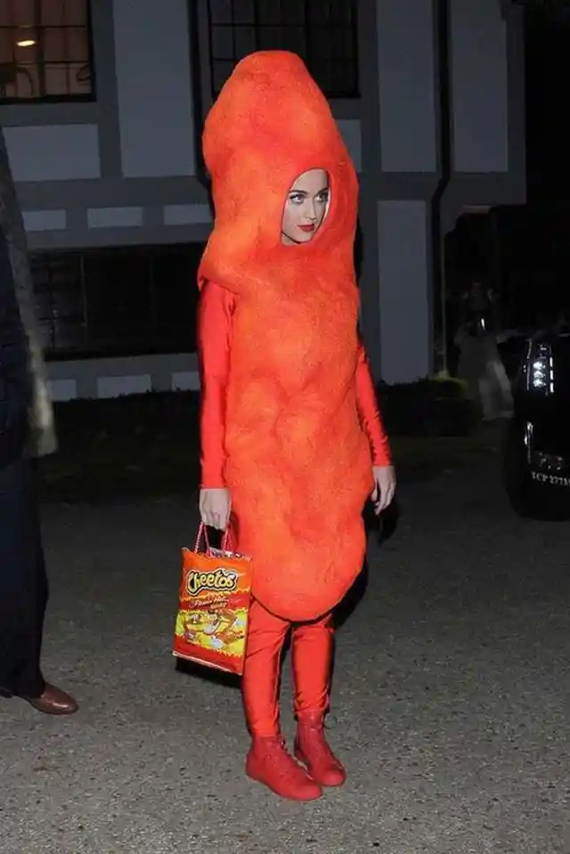 Katy Perry as a Flaming Hot Cheeto