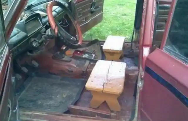 Wooden Stool As Car Chairs