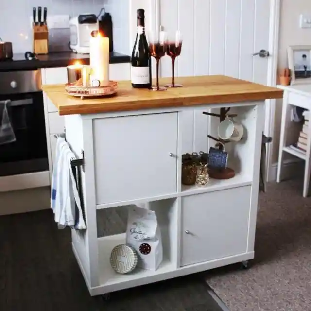 A chic kitchen island