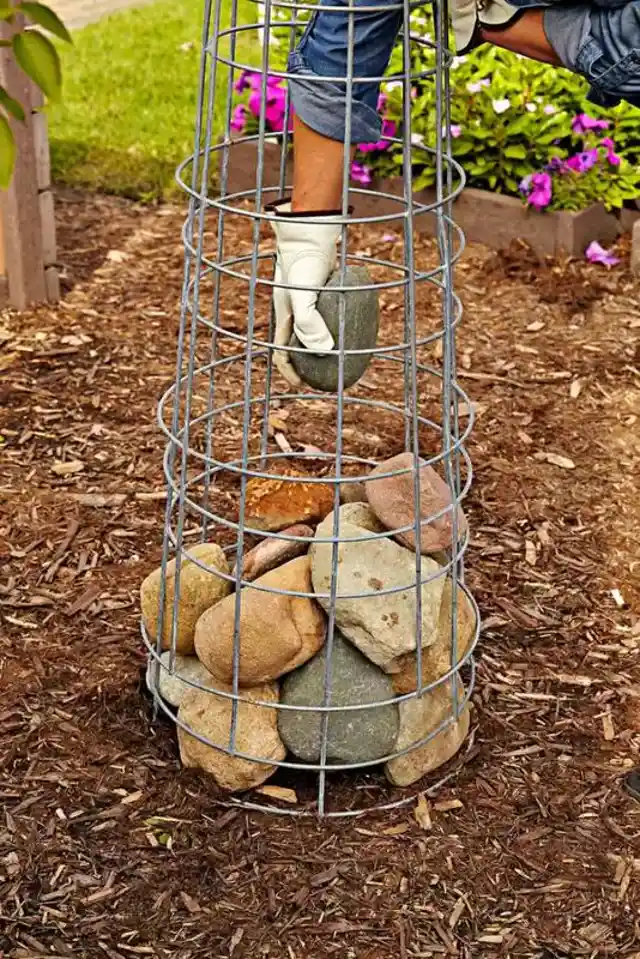 A Self-Made Gabion Stand For Planting