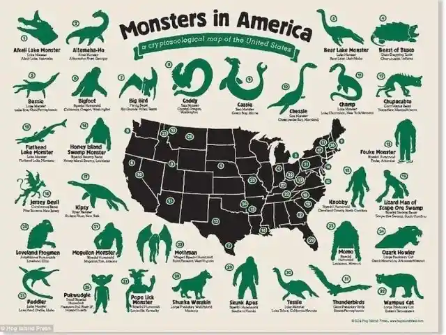 Carte des monstres de l'Amérique