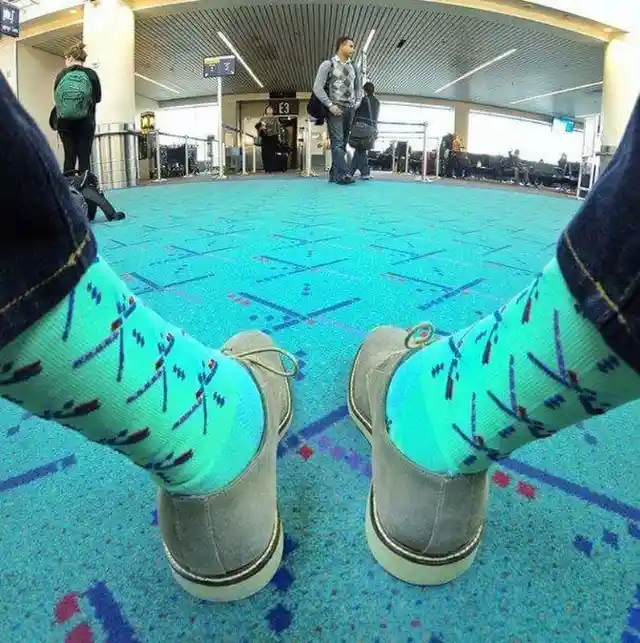 This Guy’s Socks and the Airport Carpet