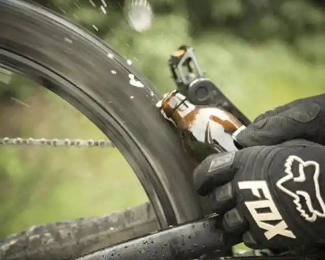 Use a Bike to Open Bottled Drinks