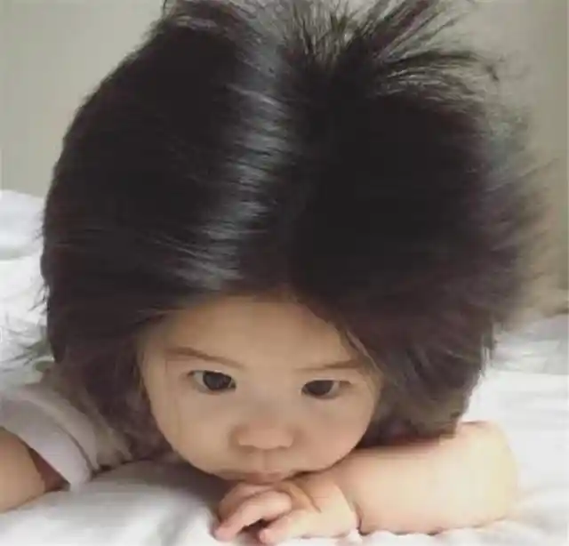 Long and Fluffy Hair of Baby Chanco