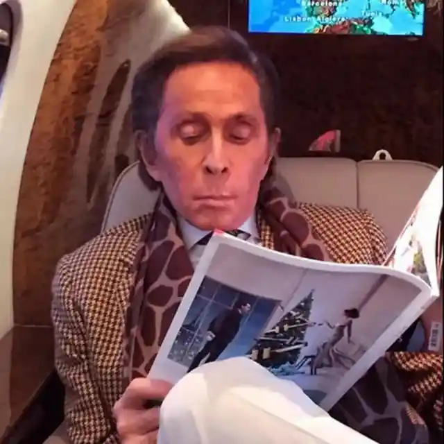 Valentino Garavani loves to read on his jet