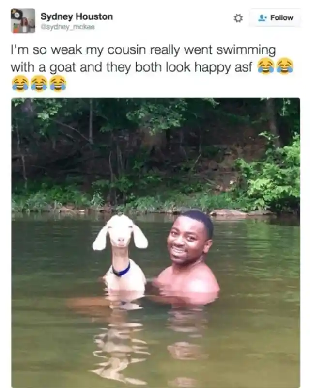 Floating With A Goat