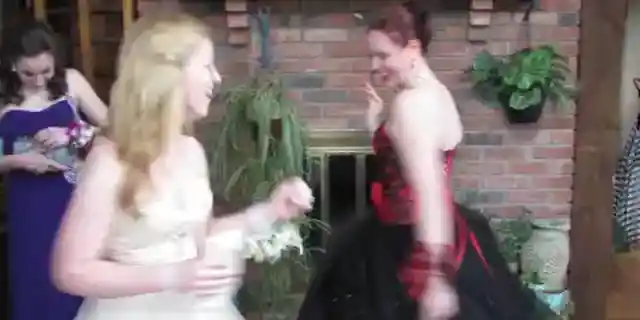 My Daughter Made Her Prom Dress Out of Her Late Father's Uniform – When Her Mean Classmate Poured Punch on It, the Girl's Mother Grabbed the Mic and Said Something That Froze the Whole Gym