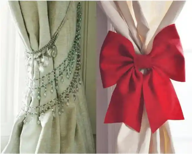 Necklace and Bows as your Curtain Ties