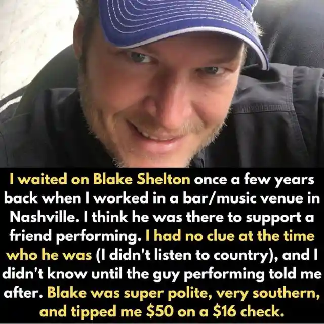 Blake Shelton, the Big Tipper