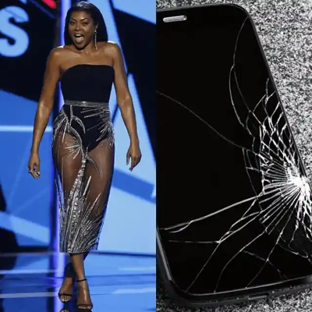 Taraji and Cracked Phone