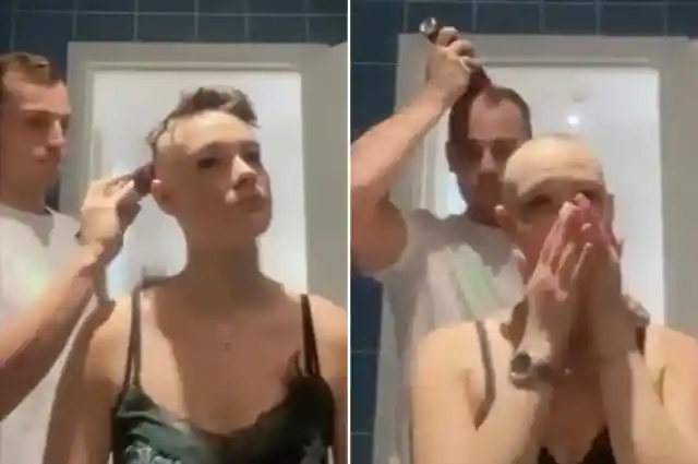 A Video Of A Man Shaving His Girlfriend’s Head Then His Own Has Gone Wild!