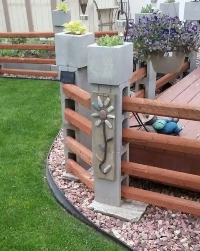 Spectacular Cinder Block Fence