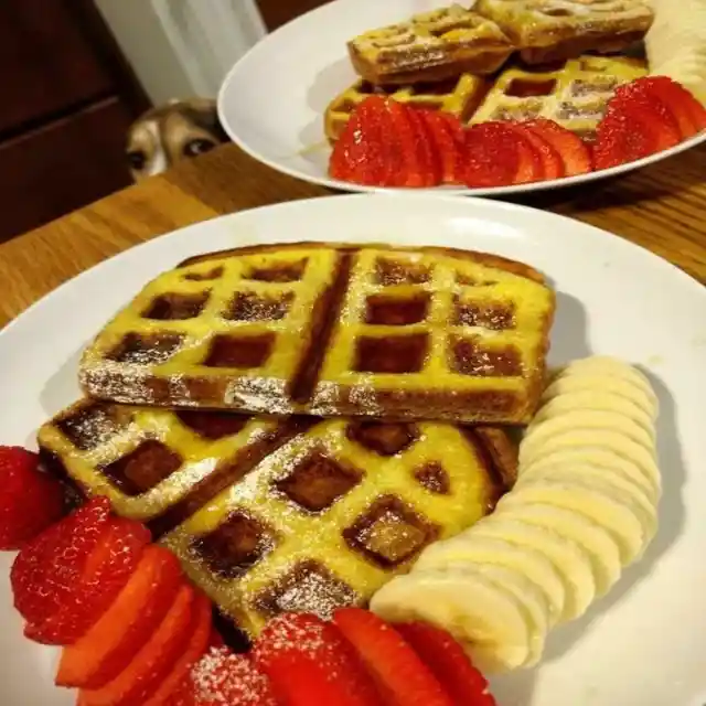 Make French toast in a waffle maker