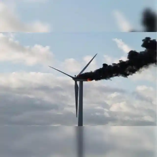 Windmill on fire