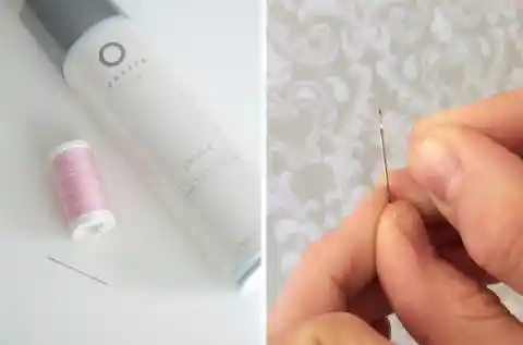 Using Hairspray To Thread A Needle