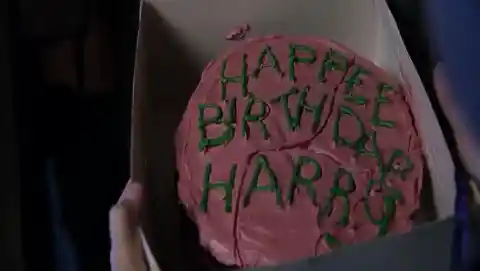 When does Hagrid wish Harry a "Happee Birthdae"?