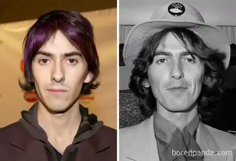 Dhani and George Harrison in their 20s