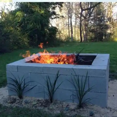 A Cinder Block Fire Pit