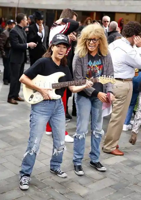 Kathie Lee and Hoda as Wayne and Garth