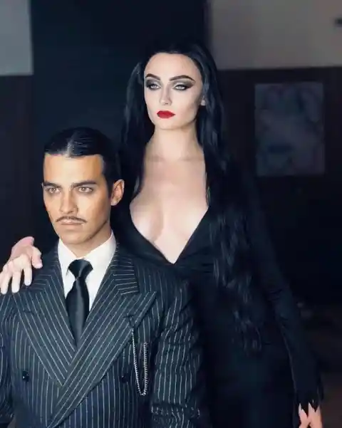 Sophie Turner & Joe Jonas As Gomez & Morticia Addams