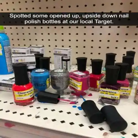 Nail polish vandal