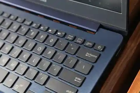 The laptop's power button