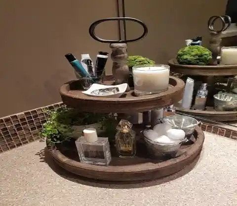 Tiered Tray for Bathroom Storage