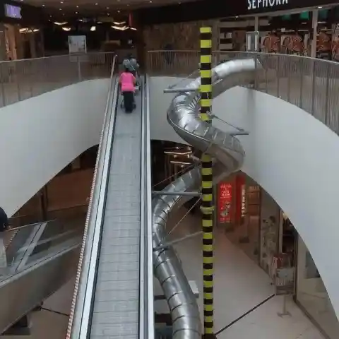 A Giant Slide Inside the Mall