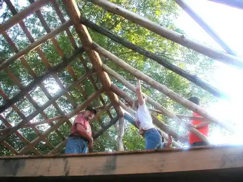 Placing The Rafters And The Beams