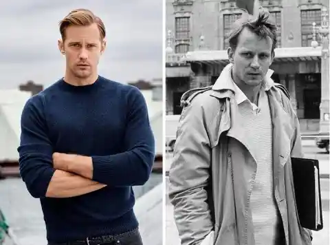 Alexander Skarsgard and Stellan Skarsgard in their 30s