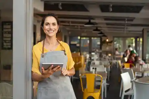 A Cheerful Waitress 