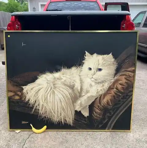 Bringing Home a Cute White Cat Painting