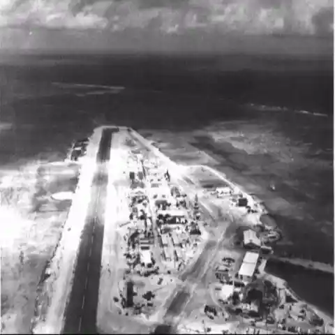 A secret airbase in the Pacific Ocean