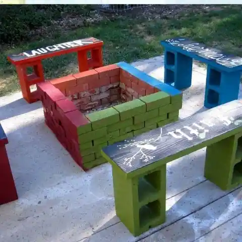 Creative Cinder Blocks Benches