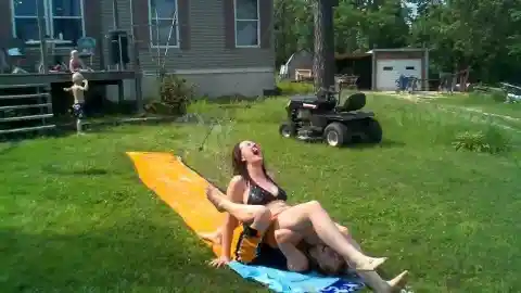 Naughty Slip-N-Slide fail