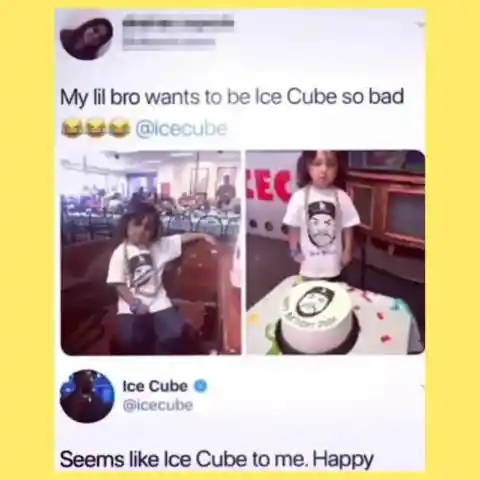 He Wanted To Be Ice Cube For His Birthday