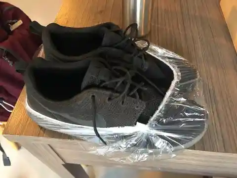 Shower Caps as Shoe Bags