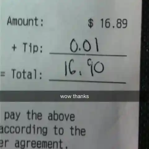 Not tipping is a sin