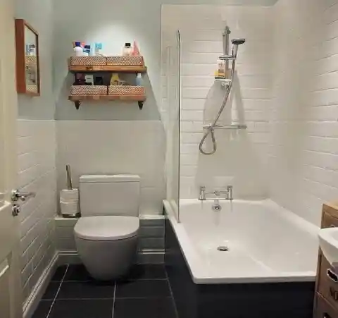 Hang Shelves Above The Toilet At A Higher Level