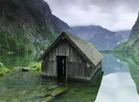 Fishing Hut On A Lake - Berchtesgaden National Park, Germany